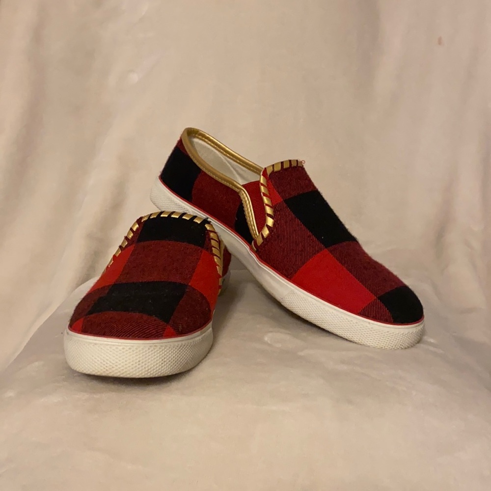 Jack Rogers Buffalo Plaid Slip On Shoes 8
